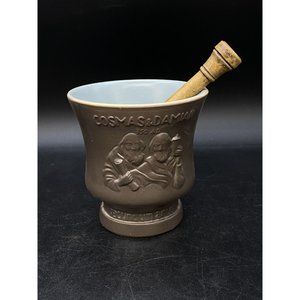 Schering Cosmas & Damian Coricidin Mortar & Pestle Apothecary Pharmaceutical B
